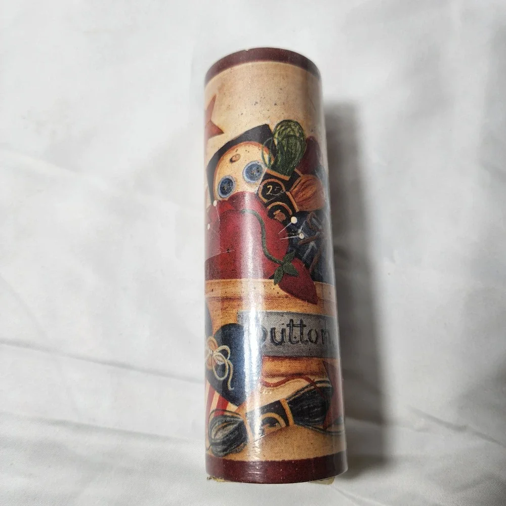 Vintag Primitive Americana Sewing Craft Wallpaper Border Roll 15ft x 5.9in 29164